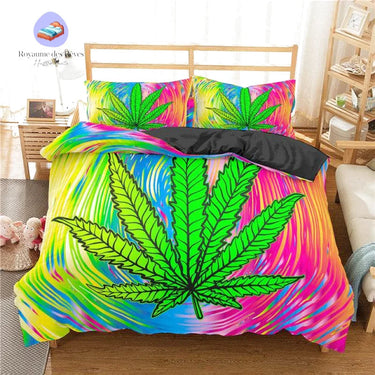 Housse de Couette Weed Psychédélique